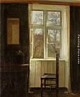Carl Vilhelm Holsoe Canvas Paintings - Abent Vindue